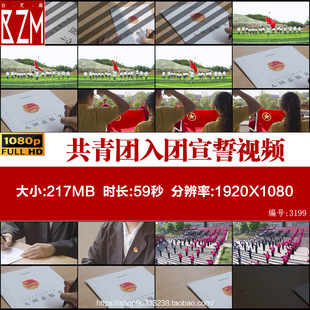 五四青年节中学大学生加入中国共青团入团申请向团徽宣誓视频素材