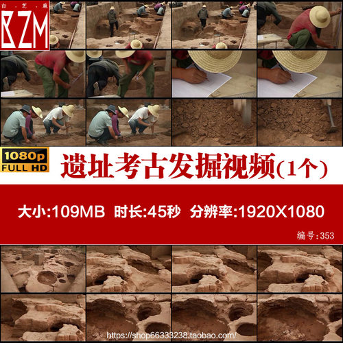 张掖黑水国古代冶炼遗址考古发掘现场 实拍动态视频素材