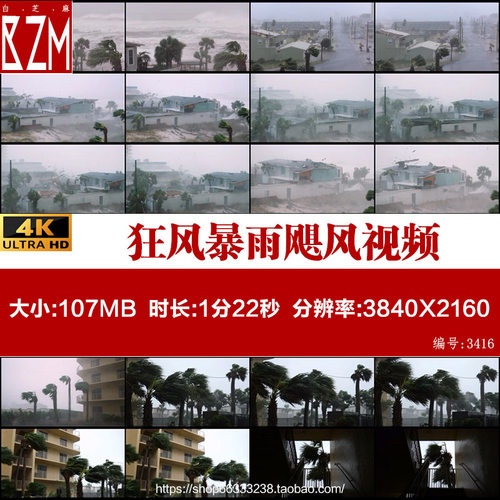 台风狂风暴雨飓风大风恶劣天气自然灾害实拍视频素材