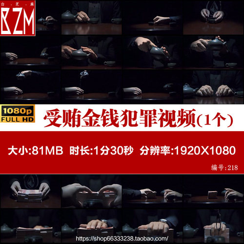 廉洁专题片空境 喝茶 行贿受贿金钱犯罪 高清短视频剪辑素材
