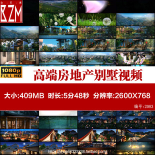 E011高端房地产别墅商业街花园3D建筑三维漫游动画宣传片视频素材