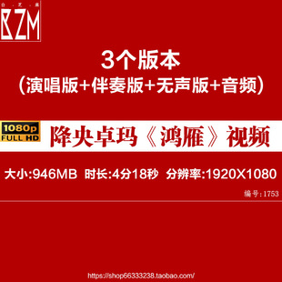 降央卓玛《鸿雁》原唱伴奏 大雁草原舞台LED大屏幕背景 视频素材