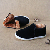 防滑棉鞋 棉鞋 加绒 男冬季 高帮软底轻便保暖男鞋 男2026新款 黑色布鞋