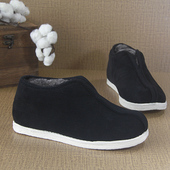 保暖棉花棉鞋 中老年千层底父亲鞋 懒人一脚蹬黑灯芯绒冬季 男牛筋底