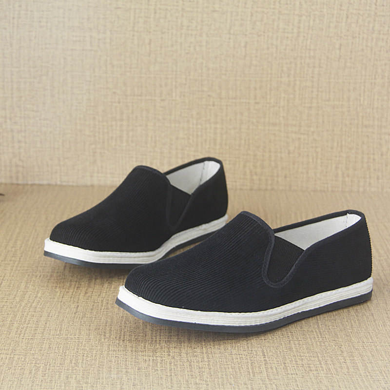 男士千层底老北京黑色条绒灯芯绒中老年父亲单鞋男休闲工作布鞋春,流行男鞋,布鞋,淘宝优惠券,粉丝福利购,淘宝优惠卷