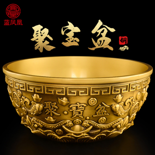 黄铜聚宝盆摆件招客厅2026年沈万三八方来财聚宝盆财位办公室大号