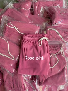 树莓粉色休闲裤 韩国抽绳束脚慵懒舒适加绒卫裤 人手一条 绝绝子