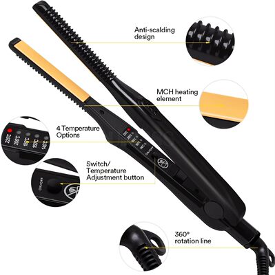 Mini Curling Iron for Short Hair, Thin Hair Straightener