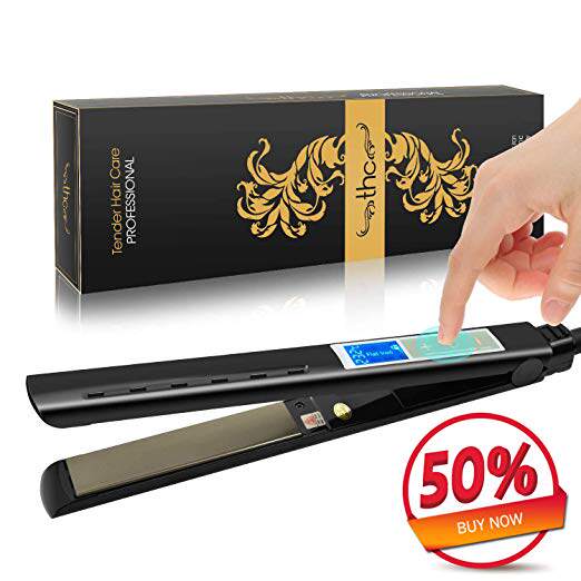 干湿1 Inch Ceramic Hair Straight不伤发小型负离子熨板卷发棒器