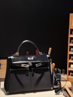 手工制作 黑色 单肩手提包 BOX拼布 32凯莉双拉