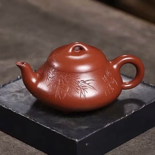 茗缘居 冯超【汉棠石瓢】240cc宜兴紫砂壶原矿泡茶壶功夫茶具茶壶