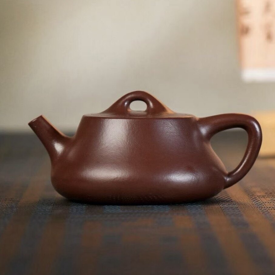 茗缘居 吴敏【亦瓢】150cc宜兴紫砂壶原矿紫泥家用手工紫砂壶