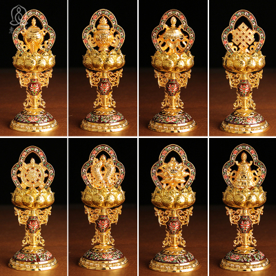 惠尔美尼泊尔景泰蓝八吉祥摆件