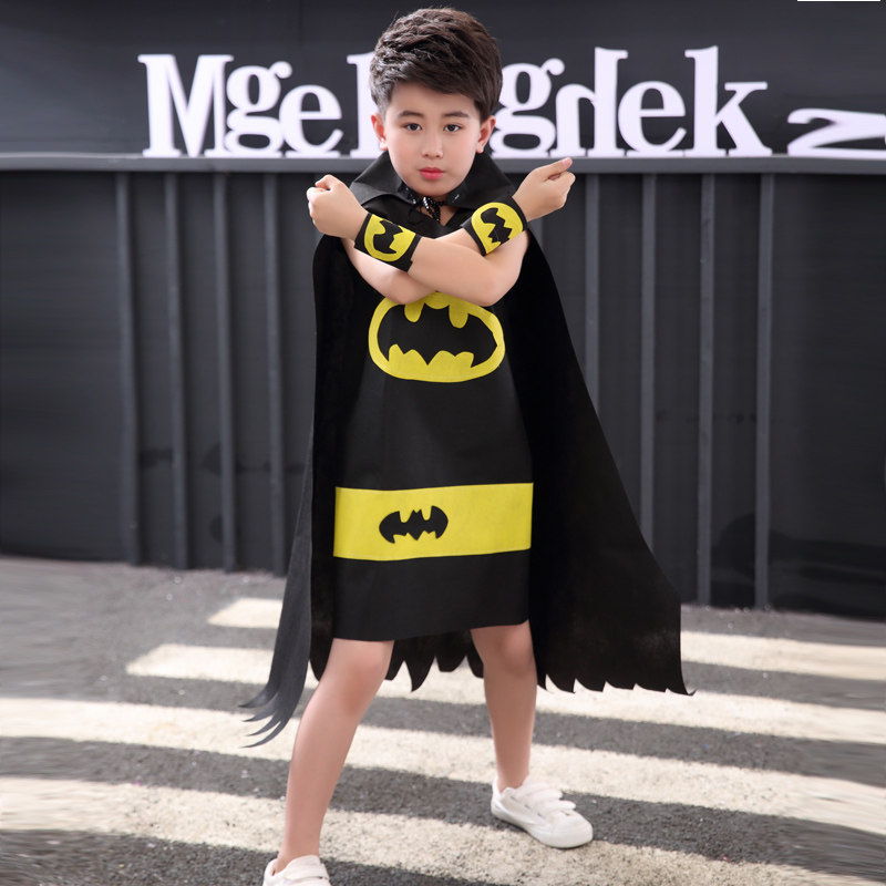 儿童环保服装手工制作diy亲子时装秀蝙蝠侠幼儿园走秀作品服装