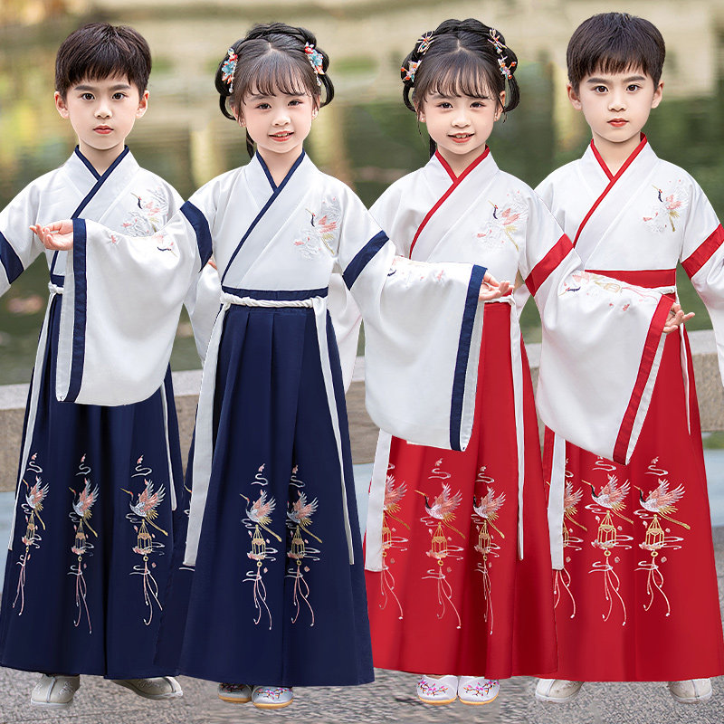 保颖通用中国风刺绣书童国学服