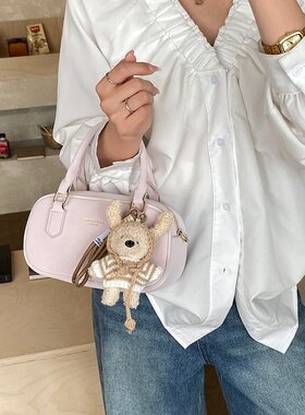 小众保龄球包包女式2026新款春夏单肩斜挎手拎包洋气百搭波士顿包