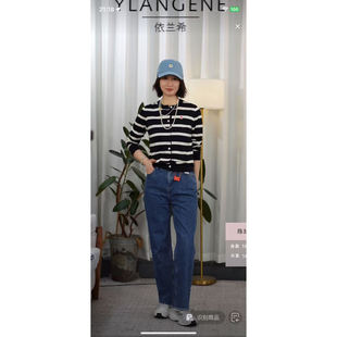 清仓简约百搭进口纱线牛仔裤 AYIKKE DM0329