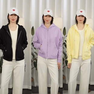 空气酶洗双柔纱针织连帽卫衣SZ1247 YIKKE YLANGENE