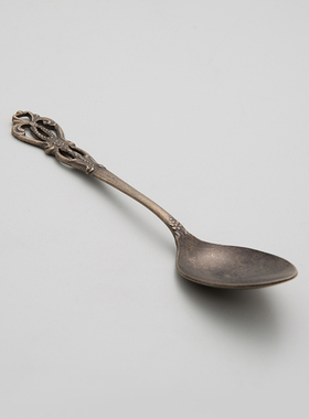 原产elfin Rune仿古金系列餐叉餐勺叉子勺子不锈钢调羹家用饭勺