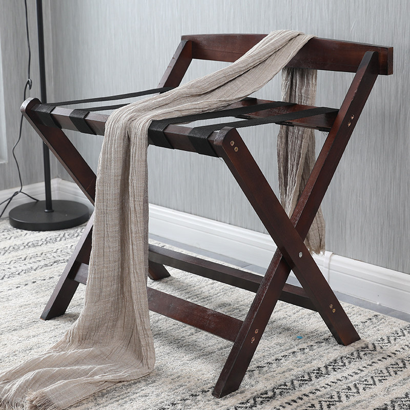 酒店家具实木行李架酒店用行李柜宾馆家用卧室折叠收纳架子置物架