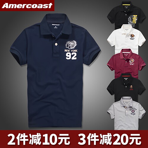 af短袖t恤夏季纯棉男翻领polo衫