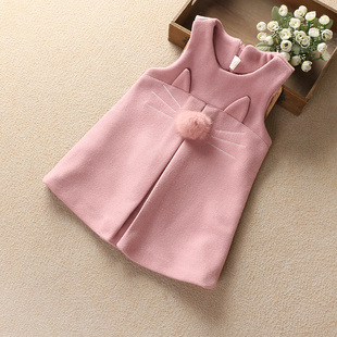 呢子裙 连衣裙子冬装 女童毛呢背心裙2025秋冬儿童女孩气质修身 无袖