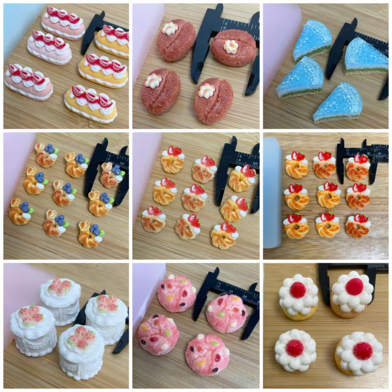 10款甜点烘焙系列配件多孔小鼻嘎硅胶模具 diy手工石膏粘土模具