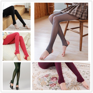 棉纶女内外穿薄款 打底裤 春秋款 春秋紧身塑形 各色糖果一体踩脚