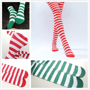 小众洛丽塔连 欧标加长cosplay演出万圣节特色个性 横条纹丝袜