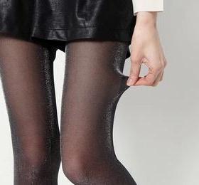 coco 薄款黑色金银丝连裤袜子性感闪亮透肉丝袜收腹提臀