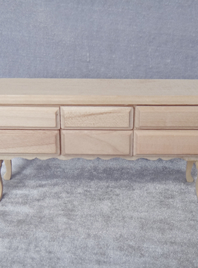 1:12dollhouse娃娃屋miniature迷你家具微场景模型抽屉桌子素坯