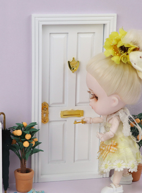 1:12娃娃屋dollhouse迷你家具袖珍小屋装饰配件门窗白色四格门