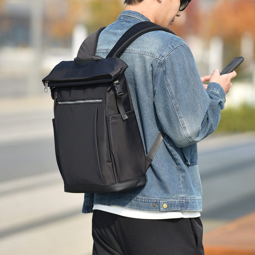 跨境商务休闲笔记本电脑包旅行双肩包学生书包上班通勤可扩容背包