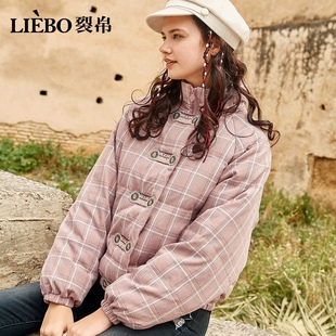 裂帛短款羽绒服女士2021年冬季新款纹刺绣加厚小个子面包服