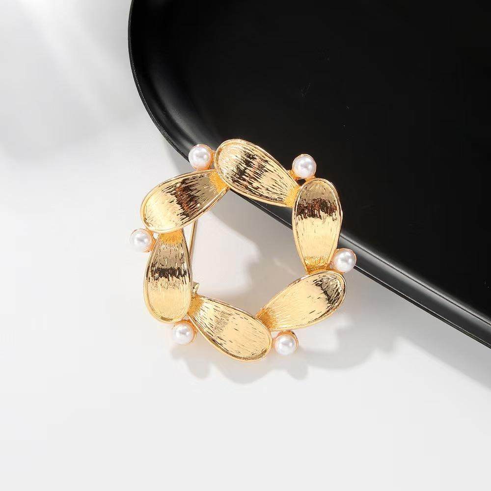 复古气质新款简约胸针点翠仿烧蓝螺钿百搭别针DIY衣服胸花配饰