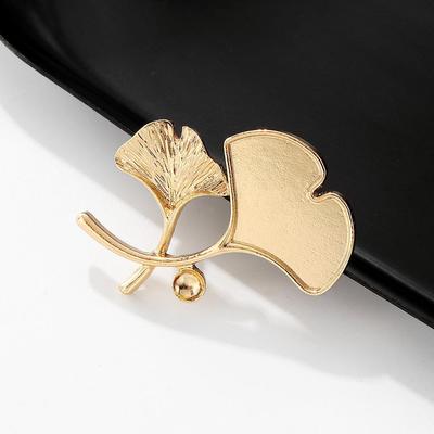 国潮风简洁树叶胸针银杏叶别针螺钿素胎底仿烧蓝底胚掐丝珐琅材料