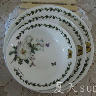 优质一级骨瓷 5寸 6寸 7寸 8寸饭盘深盘菜盘汤盘 韩国蝶恋花系列