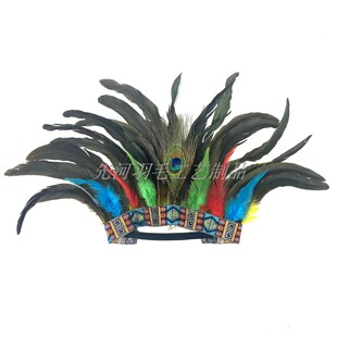 印第安人羽毛发饰非洲原始部落发带服装表演摄影cosplay走秀道具