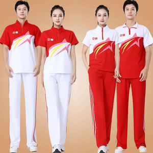 男女同款广场舞服装新款短袖套装