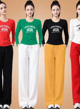 广场舞服装女秋季新款纯棉套装