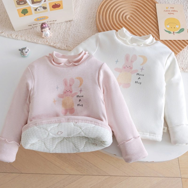 女童加绒加厚长袖T恤保暖小熊印花木耳边洋气百搭上衣,童装/婴儿装/亲子装,T恤,淘宝优惠券,粉丝福利购,淘宝优惠卷