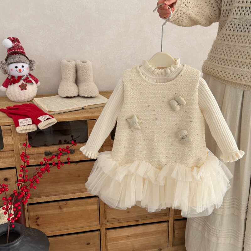 女宝宝冬季萌娃公主风星星洋气拜年服26新款加厚时髦网纱裙两件套,童装/婴儿装/亲子装,套装,淘宝优惠券,粉丝福利购,淘宝优惠卷