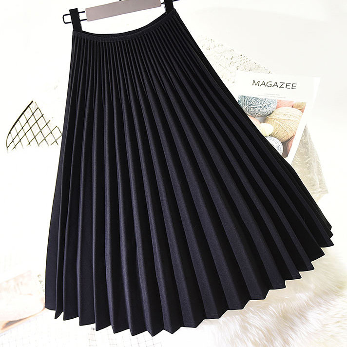 Retro Show thin black skirt Autumn Paige Organ Pleated skirt chic skirt Mid length version Autumn and winterin the Women's clothing/Boutique , Skirts  category - from Buy2taobao.com to provide professional Taobao agent buy service
