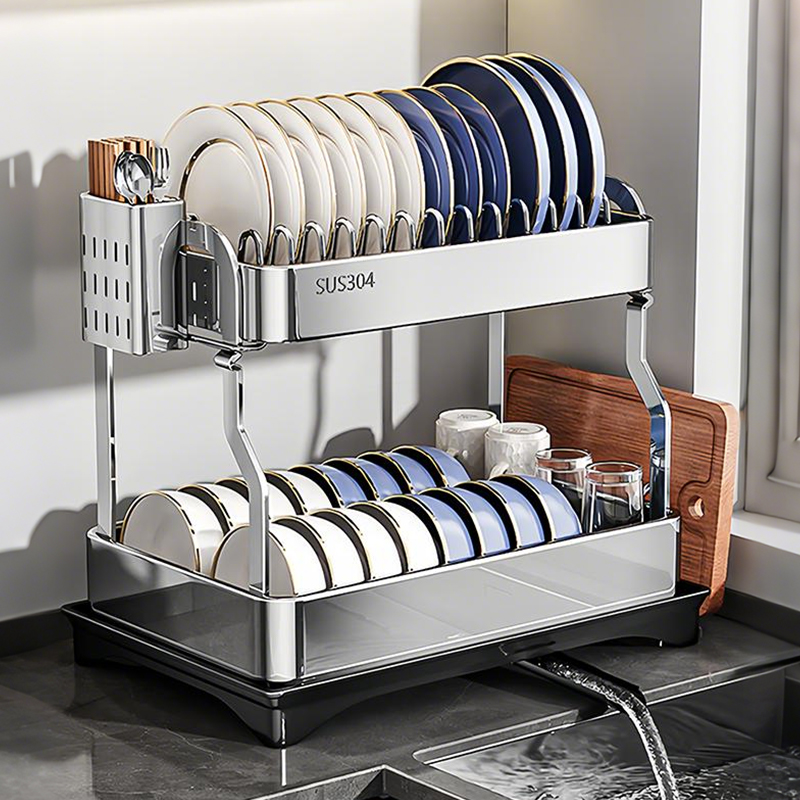 不锈钢碗碟沥水架厨房置物架收纳