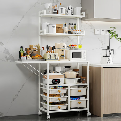 厨房微波炉置物架咖啡机落地移动