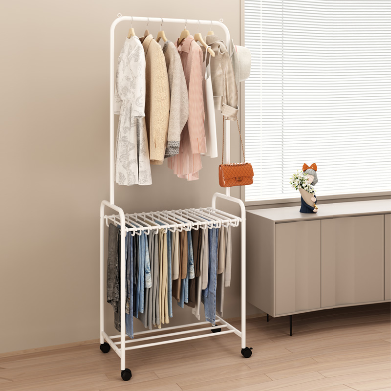 晾衣架落地家用室内移动凉衣杆