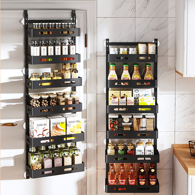 免打孔门后壁挂收纳架子多层厨房