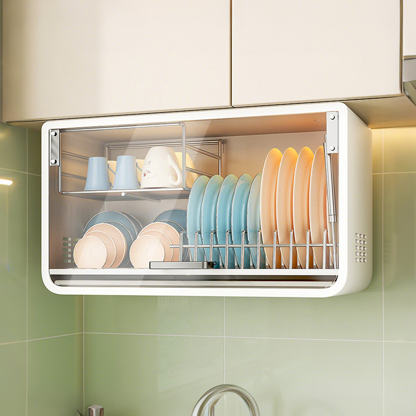 厨房壁挂式碗碟收纳架碗盘置物架挂壁碗架沥水架餐具收纳碗柜放碗