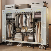 免安装 卧室家用布衣柜加厚结实耐用折叠全钢架出租房 衣柜简易组装