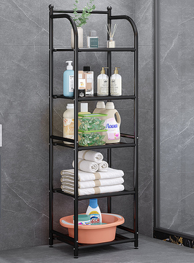 浴室落地置物架厕所洗手间夹缝架卫生间铁艺脸盆储物厨房收纳架子